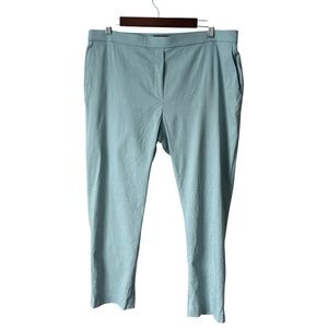 Theory Treeca Cropped Pull-On Pant Good Linen Eco Crunch Wash Blue Women's 14